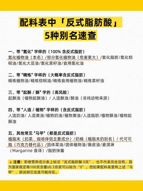 警惕“隐形毒素”：速查！5种藏在配料表中的反式脂肪酸