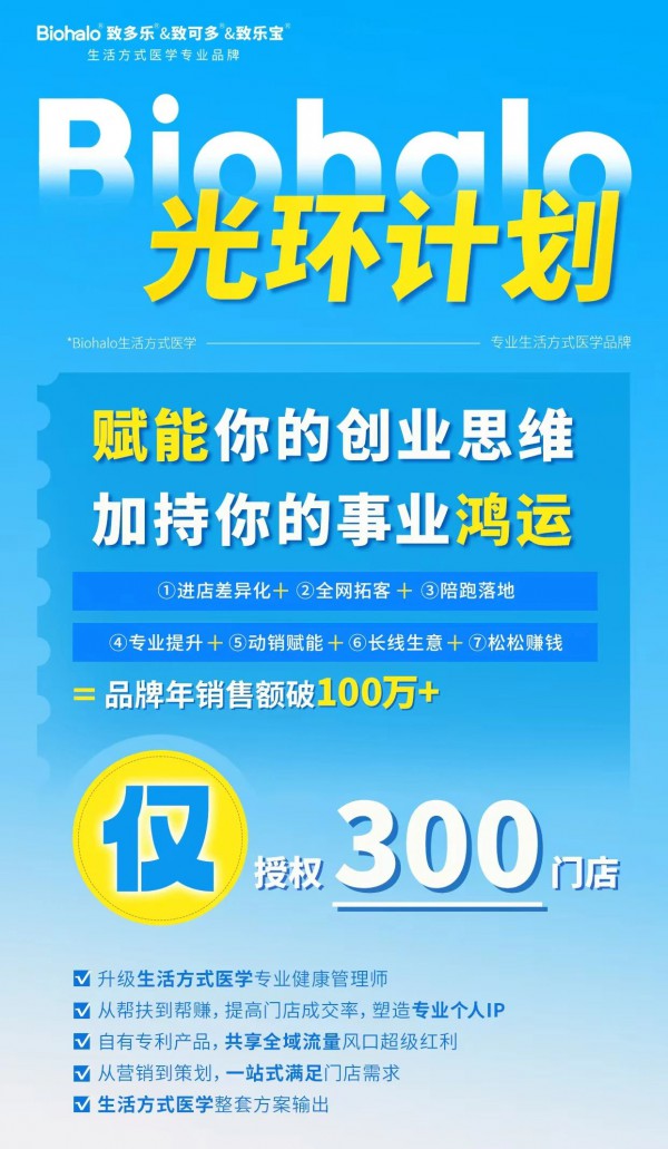 刚需大市场，轻松做！Biohalo生活方式医学仅赋能300家门店