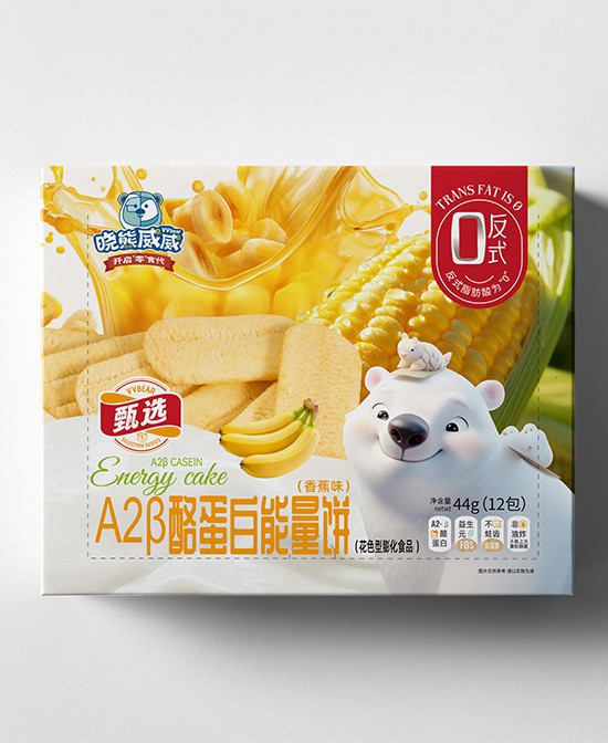 晓熊威威A2β酪蛋目能量饼香蕉味，八大0添加，非油炸，锁佳营养更丰富！