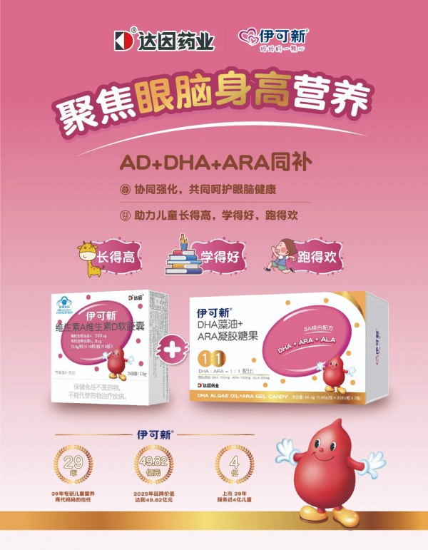 跨界母婴赛道，伊可新用维生素AD+DHA大单品，为渠道实现双重赋能
