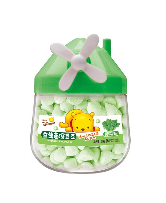迪米熊风车罐（菠菜味）益生菌溶豆豆：营养与美味的完美结合！