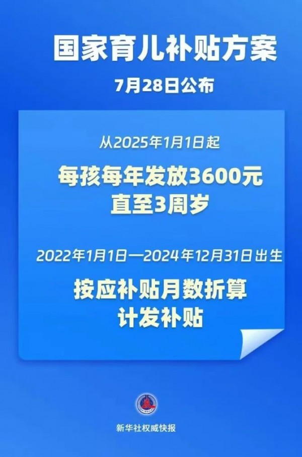 国家育儿补贴方案公布！免费学前教育逐步推行！母婴行业迎来重大利好！