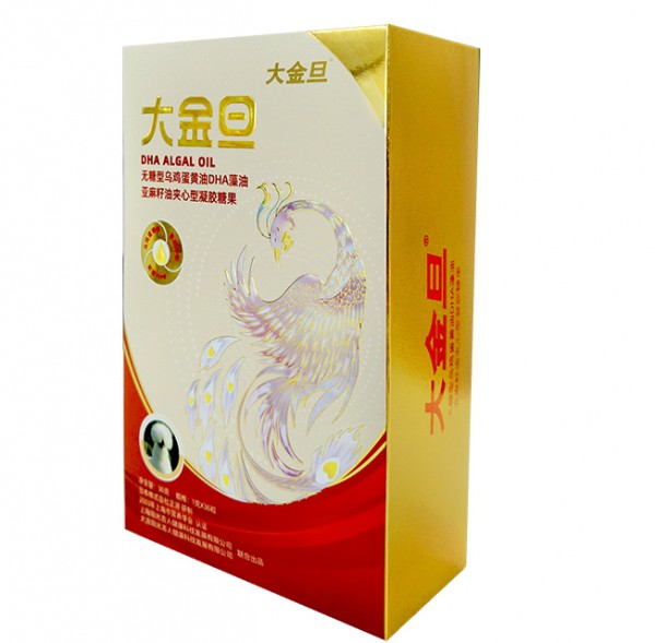 大金旦无糖型乌鸡蛋黄油DHA藻油亚麻籽油夹心型凝胶糖果：三重天然营养，适用全家营养健康！