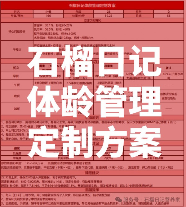 石榴日记|5周让她从浮肿肥胖型到标准型体质