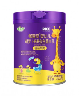 泰米拉胡萝卜高铁益生菌米乳：锌含量高达5.20mg/100g，满足宝宝成长所需！