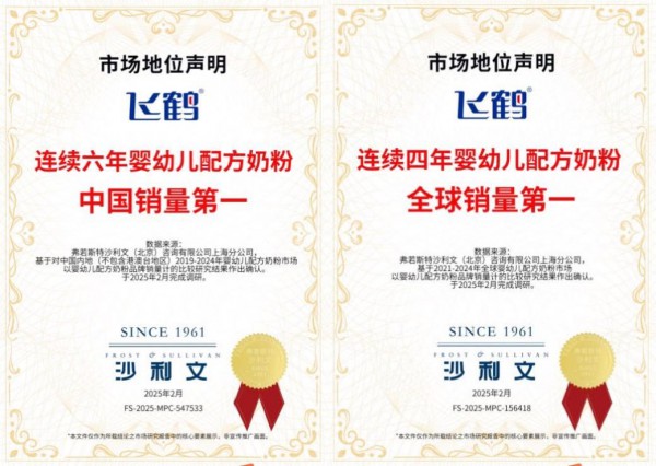 飞鹤获中国质量领域最高荣誉，为奶粉行业树立品质新标杆