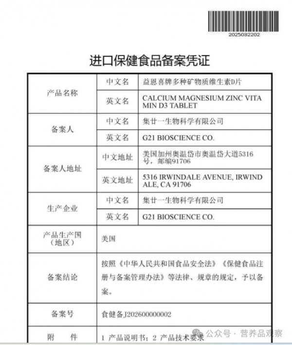 新增2款进口保健食品备案获批！
