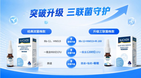 突破升级!素臣进口三联益生菌滴剂：给宝宝原生级肠道守护！