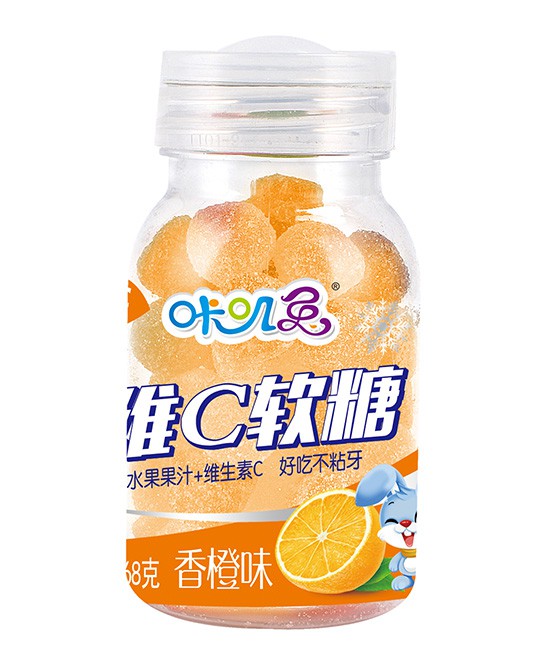 酸甜橙香补活力！咔叽兔维C软糖香橙味，儿童健康解馋小零食!