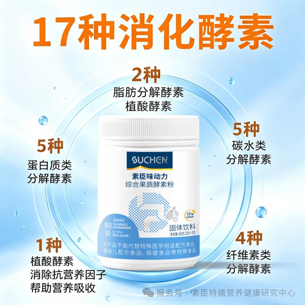 素臣味动力 ® 综合果蔬酵素粉—美国液态发酵工艺 + US 消化专利加持，搭配荷兰 TNO 权威验证  ！