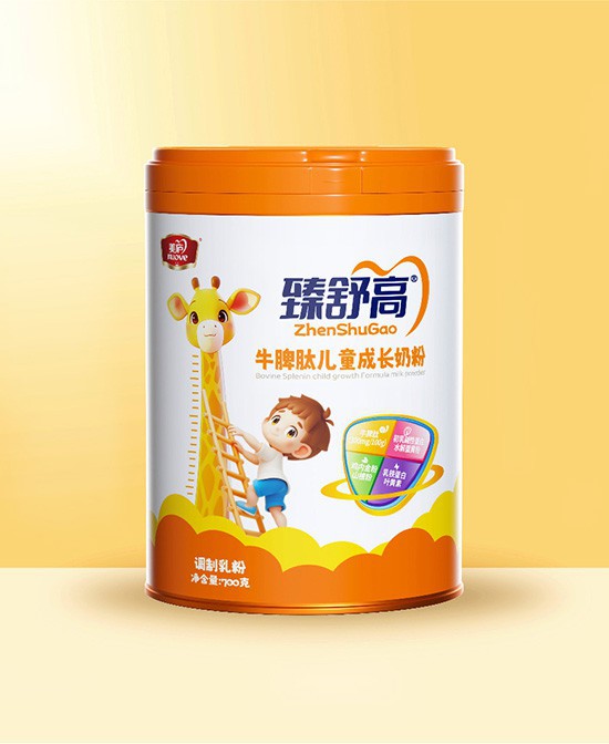 美庐甄舒高牛脾肽儿童成长奶粉：自然助力，健康成长！