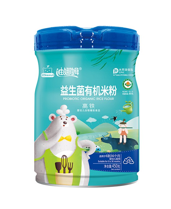 迪娜姆高铁益生菌有机米粉：宝宝成长的第一口智慧之选！