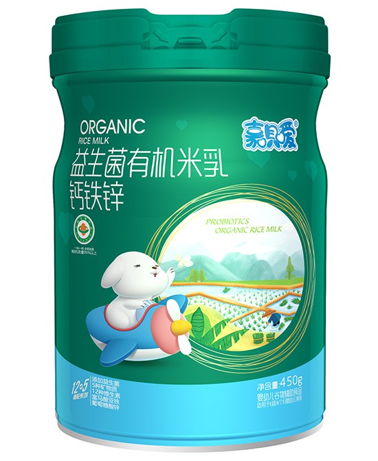 嘉呗嗳钙铁锌益生菌有机米乳：宝宝辅食的安心之选！