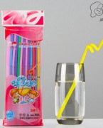 双童一次性可弯饮料塑料彩色奶茶艺术吸管straws