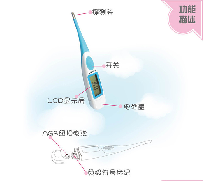 倍尔康医用电子体温计(软头),产品编号23229