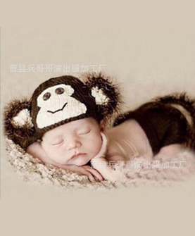 手工毛线编织婴儿拍照服装