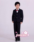 西装套装格子男童礼服