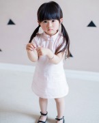纯棉提花短袖女童裙旗袍