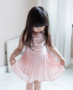 百褶旗袍女童连衣裙