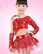 女童纱裙现代舞服（红色）