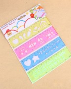 儿童彩色15cm塑料模板直尺