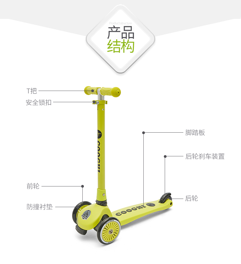 \"COOGHI酷骑多功能滑板车,产品编号79989\"