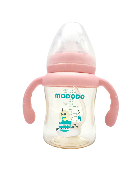 萌嘟嘟奶瓶180ML PPSU宽口有柄自动奶瓶批发代理,编号_87211