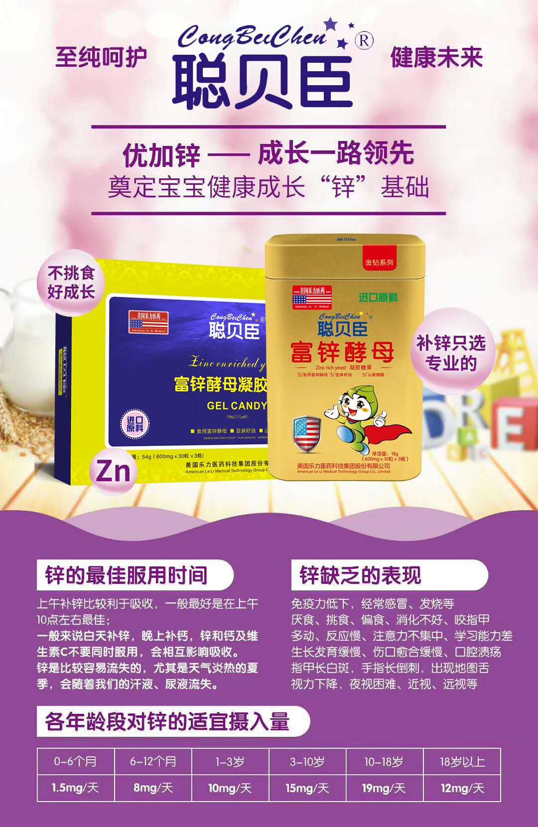 \"聪贝臣富锌酵母凝胶糖果,产品编号90104\"