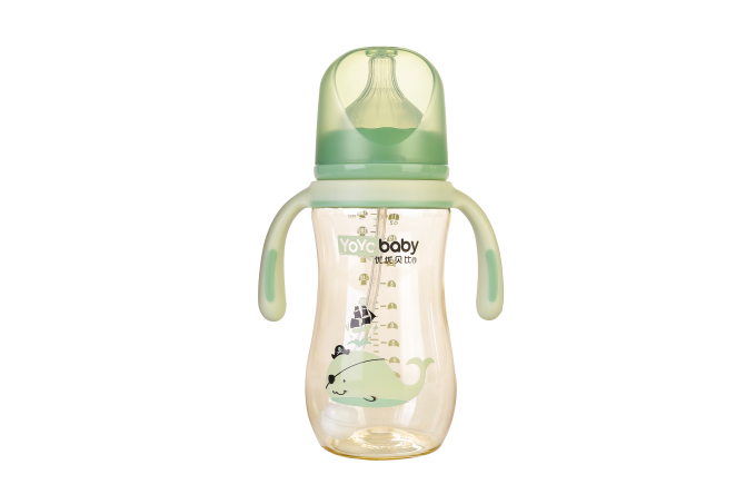 优优贝比奶瓶330ml 宽口PPSU带手柄自动吸奶瓶批发代理,编号_81933