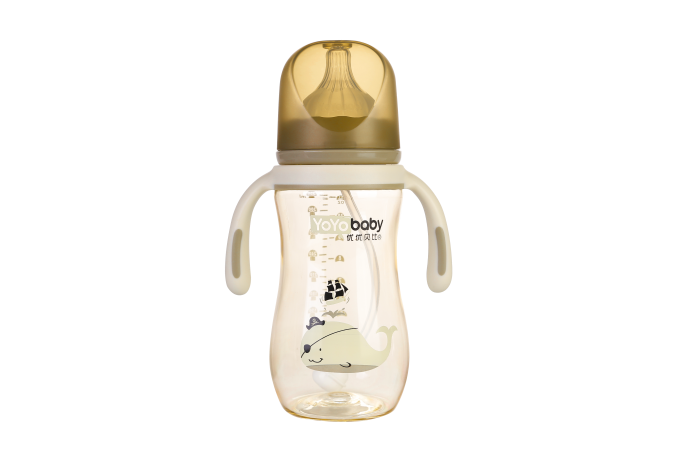 优优贝比奶瓶330ml 宽口PPSU带手柄自动吸奶瓶批发代理,编号_81936