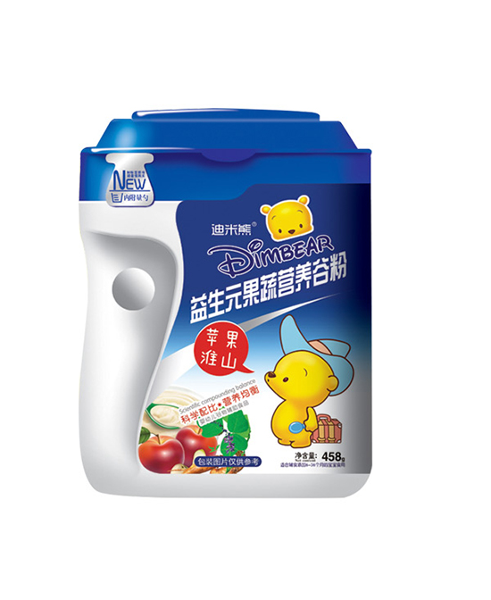 迪米熊米粉益生元果蔬营养谷粉(苹果淮山桶装）批发代理,编号_109779