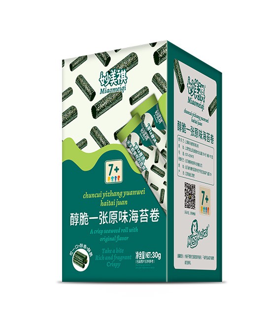妙美祺休闲零食醇脆一张原味海苔卷批发代理,编号_117306