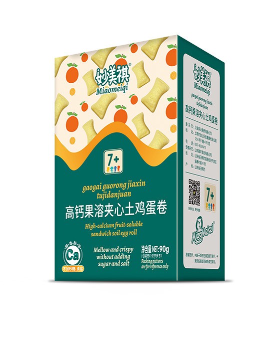 妙美祺休闲零食高钙果溶夹心土鸡蛋卷批发代理,编号_117316