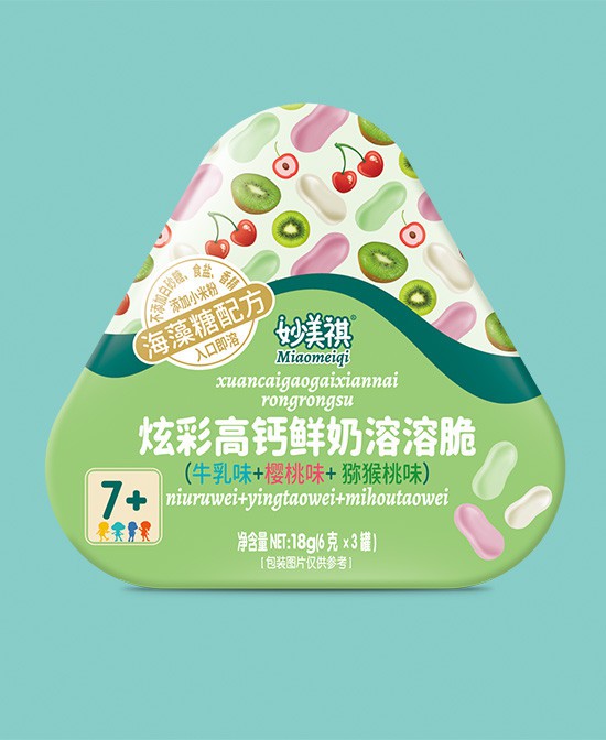 妙美祺休闲零食炫彩高钙鲜奶溶溶脆批发代理,编号_117319