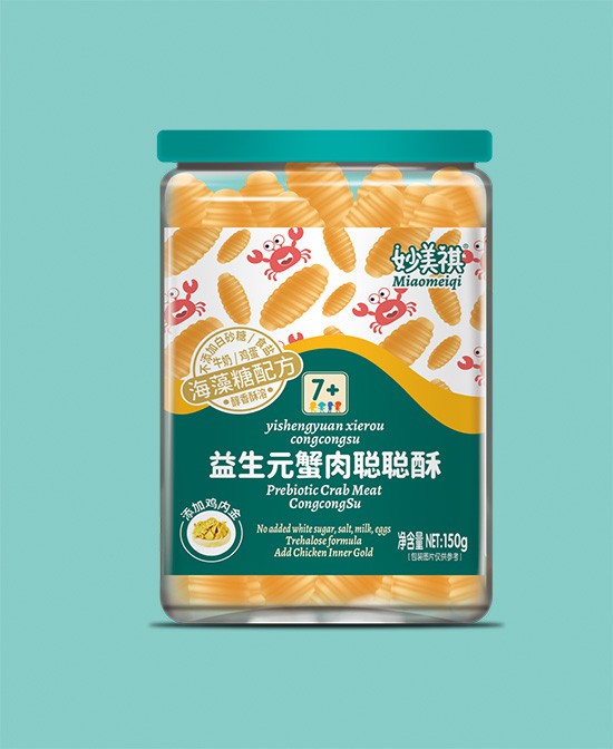 妙美祺休闲零食益生元蟹肉聪聪酥批发代理,编号_117330