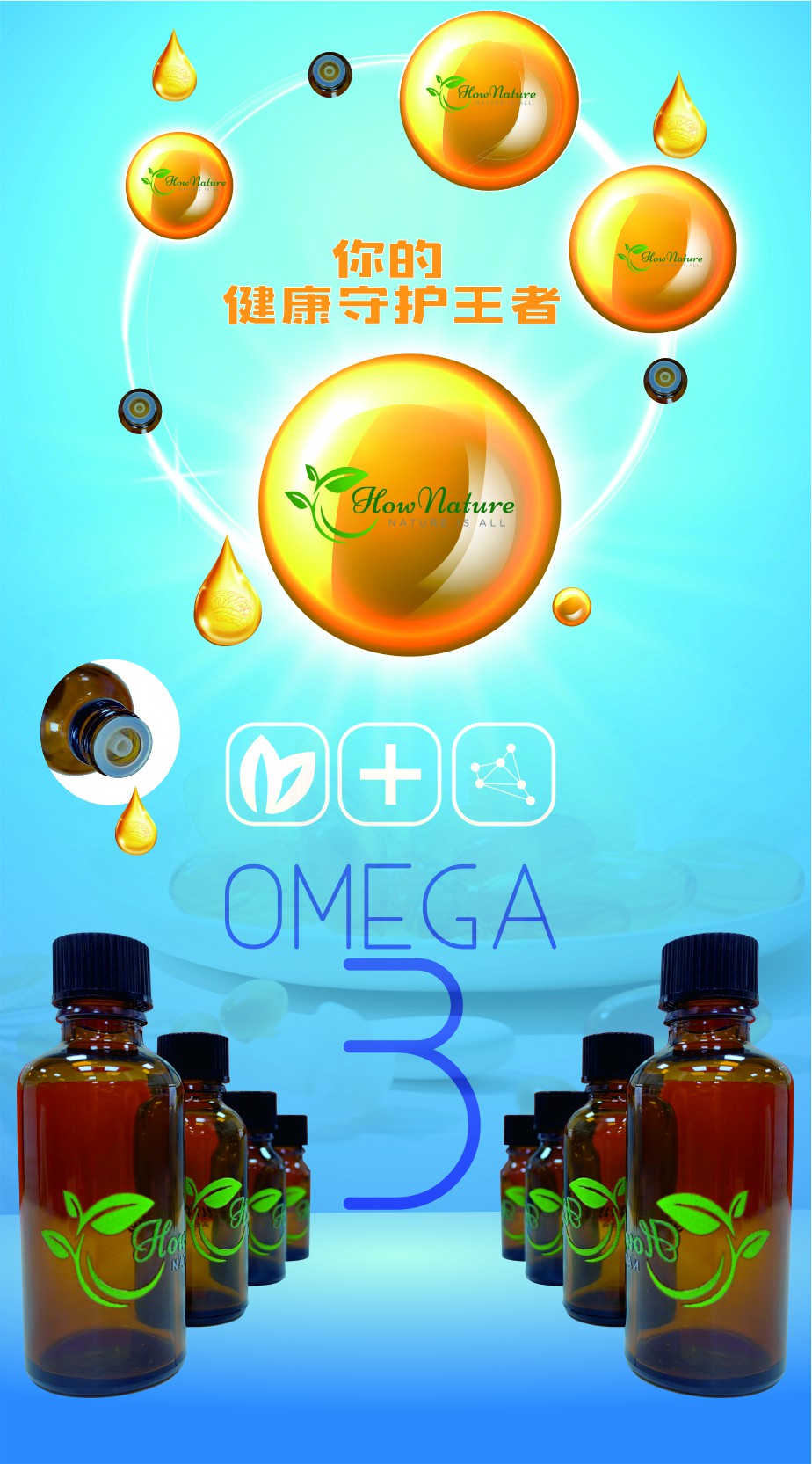 Hownature全天然加拿大OEM工厂代工DHA D3 Omega-3胶囊