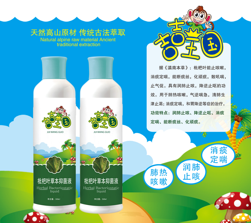 \"吉吉王国枇杷叶草本抑菌液(260ml),产品编号119561\"/