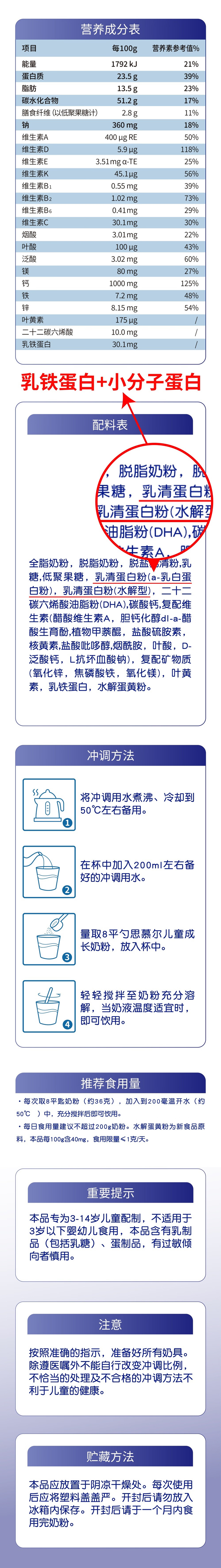 \"坦图·思慕尔儿童成长配方奶粉（3-14岁，4段）,产品编号119711\"/