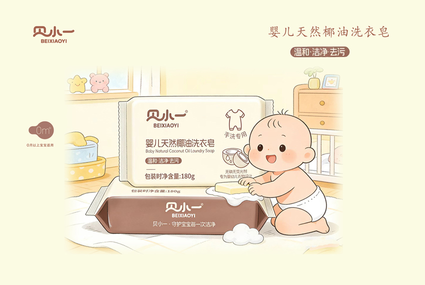 \"贝小一婴儿天然椰油洗衣皂,产品编号120231\"/