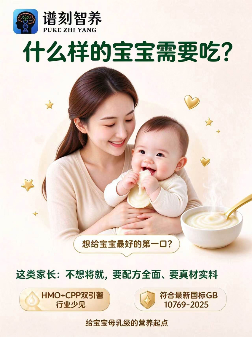 \"谱刻智养HMO氨基酸婴幼儿营养米粉,产品编号120235\"/